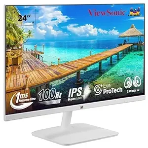 ViewSonic 24 Inch Full HD IPS White Slim Monitor